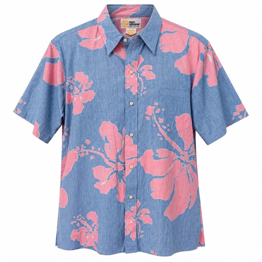 Vtg 70s 80s Reyn spooner Button Down Mens XXL Hawaiian Pink Hibiscus Aloha Beach